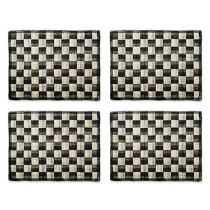 Black Sinamay Placemats, Set of 4