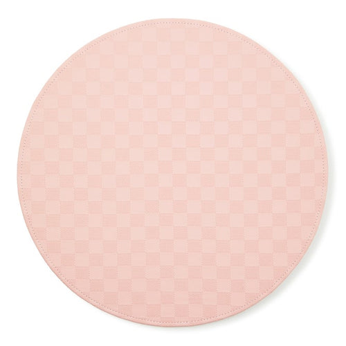 Pink Check Faux Leather Placemat