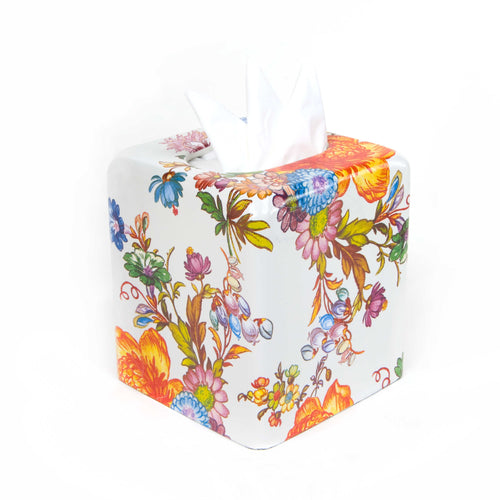 White Flower Market Boutique Tissue Box Cover