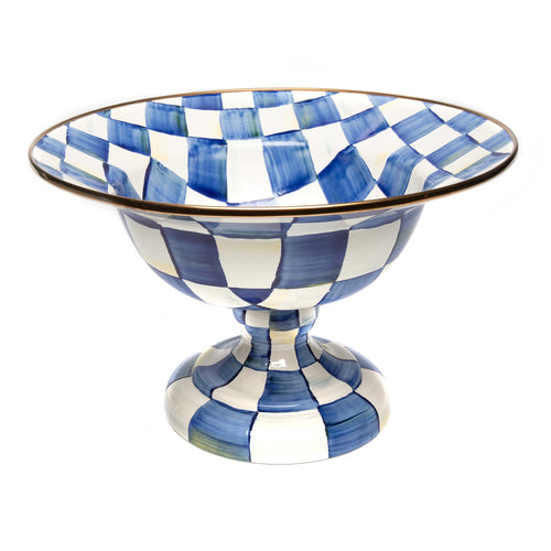 Royal Check Enamel Compote - Large