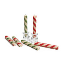 Cargar imagen en el visor de la galería, Mini Dinner Candles - Candy Cane - Set of 6