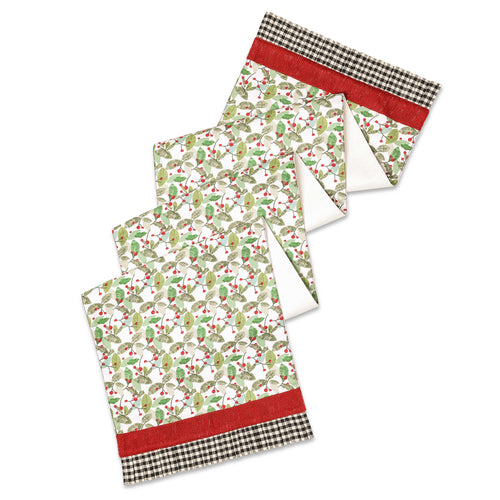 Holly Ruffle Table Runner