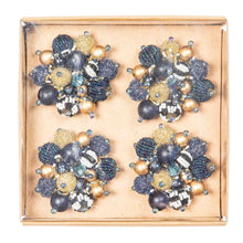 Cargar imagen en el visor de la galería, Starry Night Beaded Napkin Rings - Set of 4