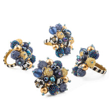 Cargar imagen en el visor de la galería, Starry Night Beaded Napkin Rings - Set of 4