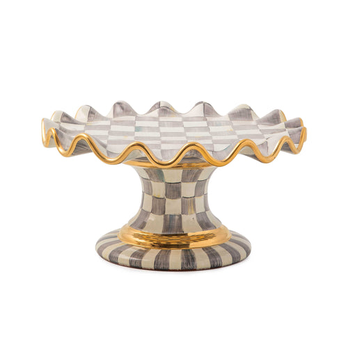 Sterling Check Fluted Cake Stand