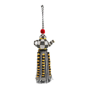 Courtly Check Tea Kettle Beaded Tassel