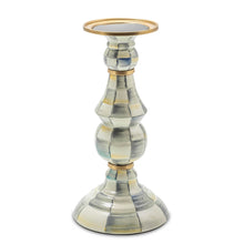 Cargar imagen en el visor de la galería, Sterling Check Enamel Pillar Candlestick - Large