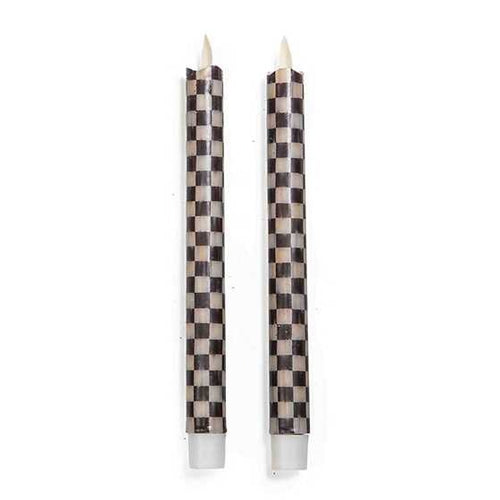 Courtly Check Flicker Dinner Candles - Set of 2