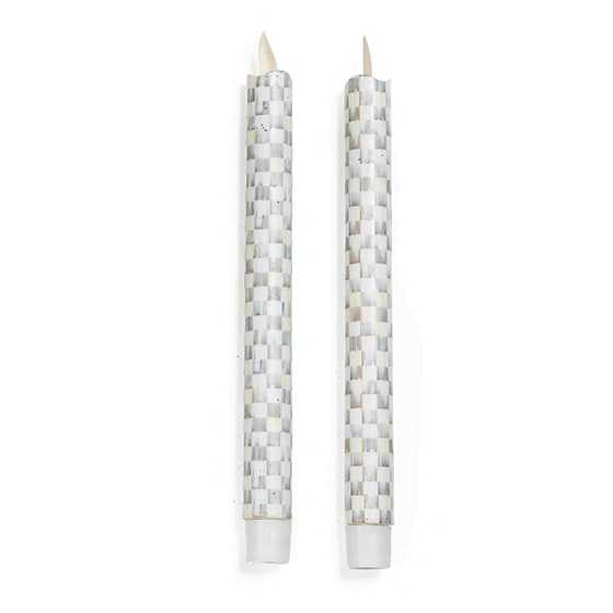 Sterling Check Flicker Dinner Candles - Set of 2