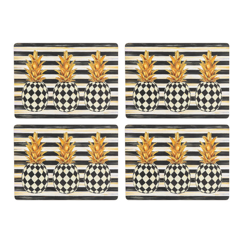 Pineapple Cork Back Placemats, Set of 4