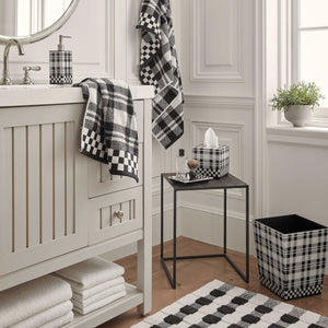 Texture Check Basic Bath Rug - Black and White