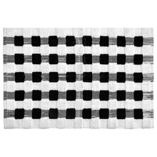 Cargar imagen en el visor de la galería, Texture Check Basic Bath Rug - Black and White
