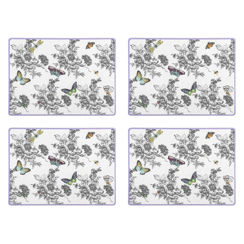 Butterfly Toile Cork Back Placemats, Set of 4