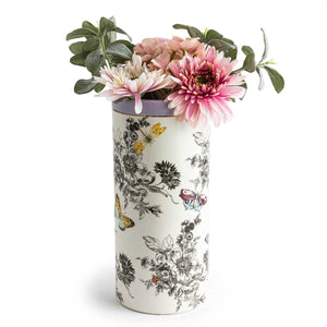 Butterfly Toile Tall Vase