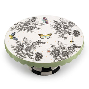 Butterfly Toile Large Pedestal Platter