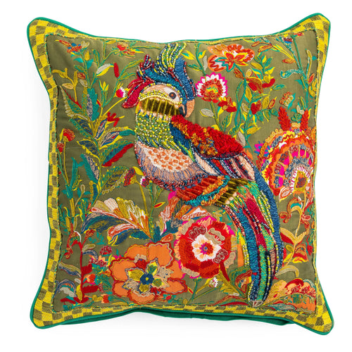 Cockatiel Chartreuse Throw Pillow