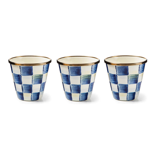 Royal Check Herb Pots, Set of 3