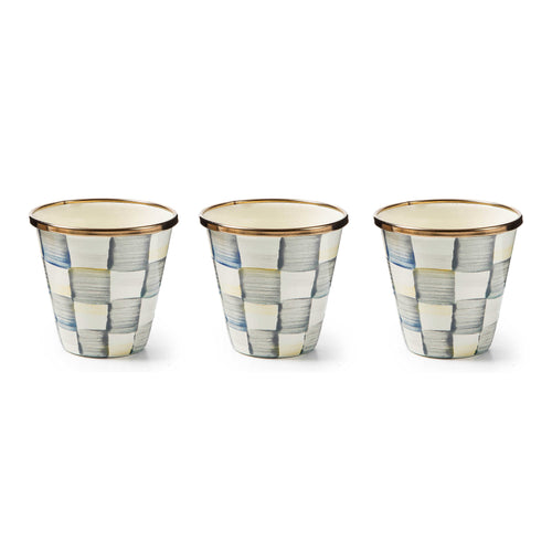 Sterling Check Herb Pots, Set of 3