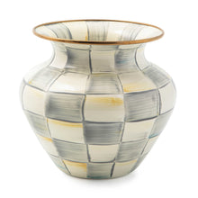 Cargar imagen en el visor de la galería, Sterling Check Enamel Large Vase