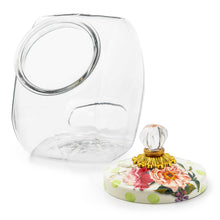 Cargar imagen en el visor de la galería, Cookie Jar with Wildflowers Green Enamel Lid