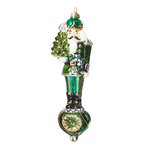 Emerald Luxe Nutcracker on Reflector Glass Ornament