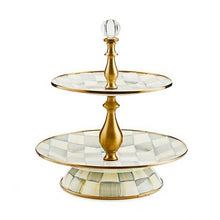 Cargar imagen en el visor de la galería, Sterling Check Two Tier Sweet Stand