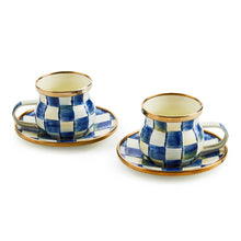 Cargar imagen en el visor de la galería, Royal Check Espresso Cup &amp; Saucer Set