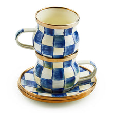 Cargar imagen en el visor de la galería, Royal Check Espresso Cup &amp; Saucer Set