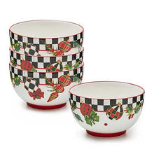 Cargar imagen en el visor de la galería, Deck the Halls Breakfast Bowls - Set of 4