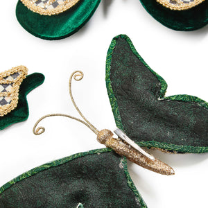 Emerald Luxe Butterfly Clips, Set of 3