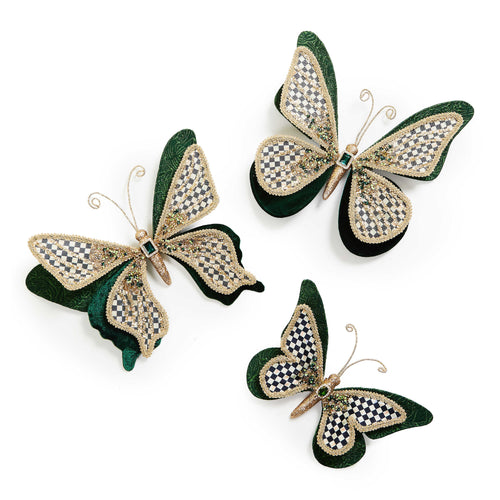 Emerald Luxe Butterfly Clips, Set of 3