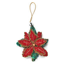 Cargar imagen en el visor de la galería, Poinsettia Beaded Ornament