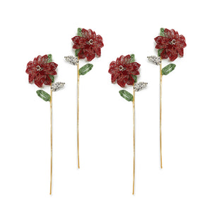 Poinsettia Beaded Stem