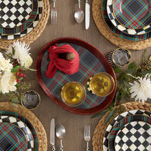 Cargar imagen en el visor de la galería, Tartan Large Black Rattan Serving Tray