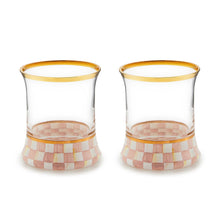 Cargar imagen en el visor de la galería, Rosy Check Tumbler Glass, Set of 2