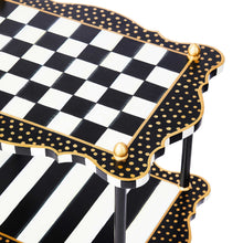 Cargar imagen en el visor de la galería, Black &amp; White Check and Stripe 3 Tier Table