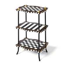 Cargar imagen en el visor de la galería, Black &amp; White Check and Stripe 3 Tier Table