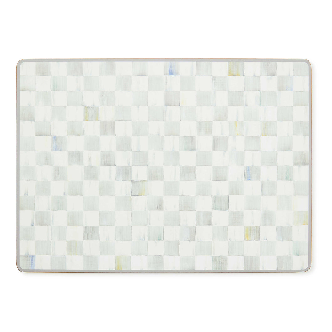 Sterling Check Cork Back Placemats, Set of 4
