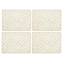 Cargar imagen en el visor de la galería, Mocha Check Cork Back Placemats, Set of 4