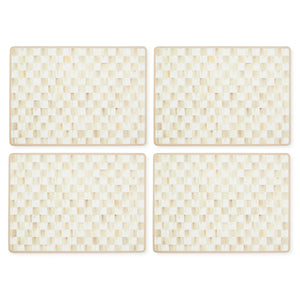 Mocha Check Cork Back Placemats, Set of 4