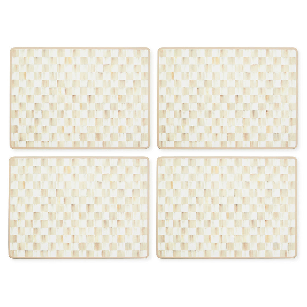Mocha Check Cork Back Placemats, Set of 4