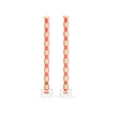 Cargar imagen en el visor de la galería, Check Pink Dinner Candles, Set of 2