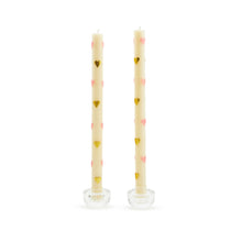 Cargar imagen en el visor de la galería, Pink Hearts Dinner Candles, Set of 2