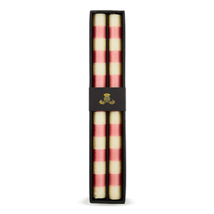 Bands Pink Dinner Candles, Set of 2
