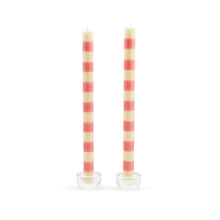 Cargar imagen en el visor de la galería, Bands Pink Dinner Candles, Set of 2