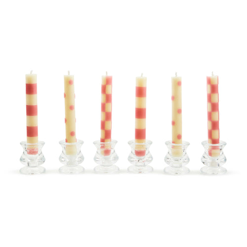 Pink Mini Dinner Candles, Set of 6