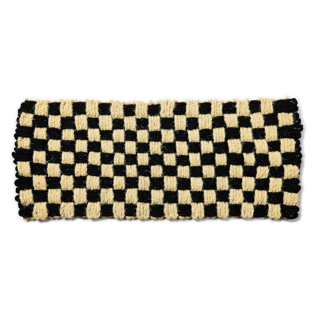Woven Check Double Door Entrance Mat
