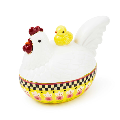 Calico Oval Lidded Chicken Dish