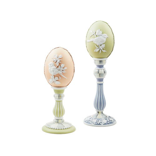 Cameo Pedestal Eggs, Set of 2