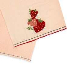 Cargar imagen en el visor de la galería, Strawberry Embroidered Dish Towels, Set of 2